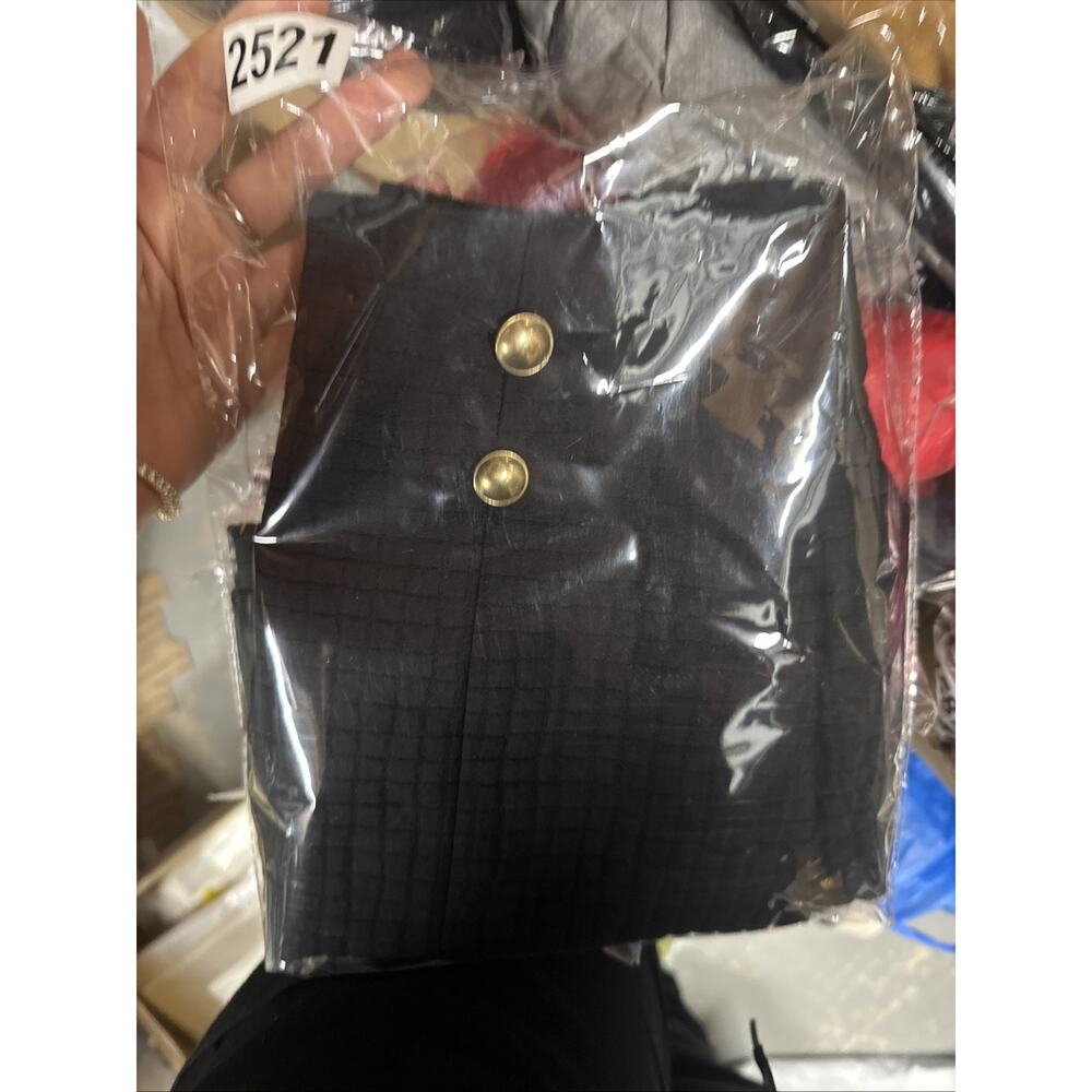 NWT Zara Womens Black Mini Skirt With Gold Button Size XL 2521 - Picture 6 of 7